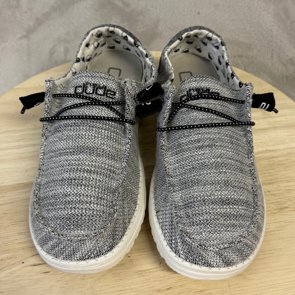 Hey Dude Wendy Stretch Yin Yang Grey Knit Slip On Loafer Shoe 121413351 Womens 9 - Picture 2 of 16